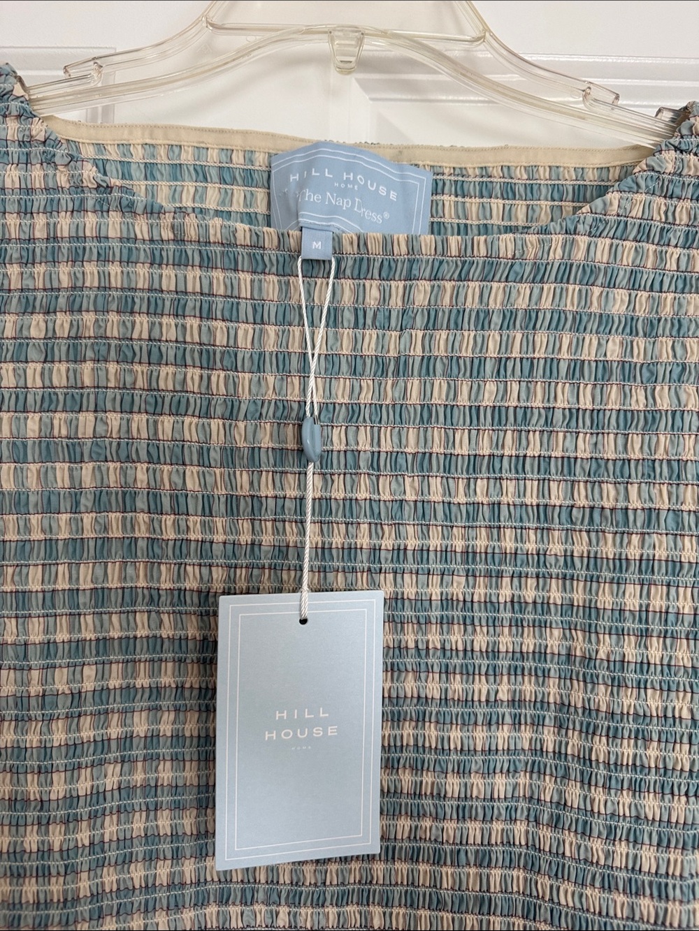 Hill House Home Cosima Smocked Gingham Maxi Dress — Light Blue & Cream - Picture 2 of 9